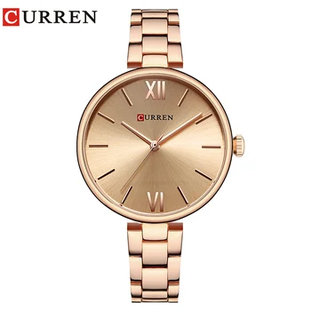 

CURREN Simple Fashion Stainless Steel Analog Quartz Wrist Watch Calendar Female Dress Watch Women Clock Relogio Feminino 9017