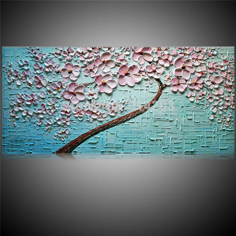 

Modern Home Decor Wall Art Hand Painted Canvas Oil Paintings Pink Flower Paintings Acrylic Abstract Floral Oil Painting Handmade