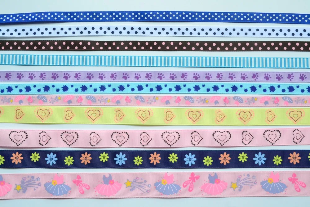5 ярдов мульти смешанные печатные Grosgrain ленты одежды Швейные hairbow подарочная