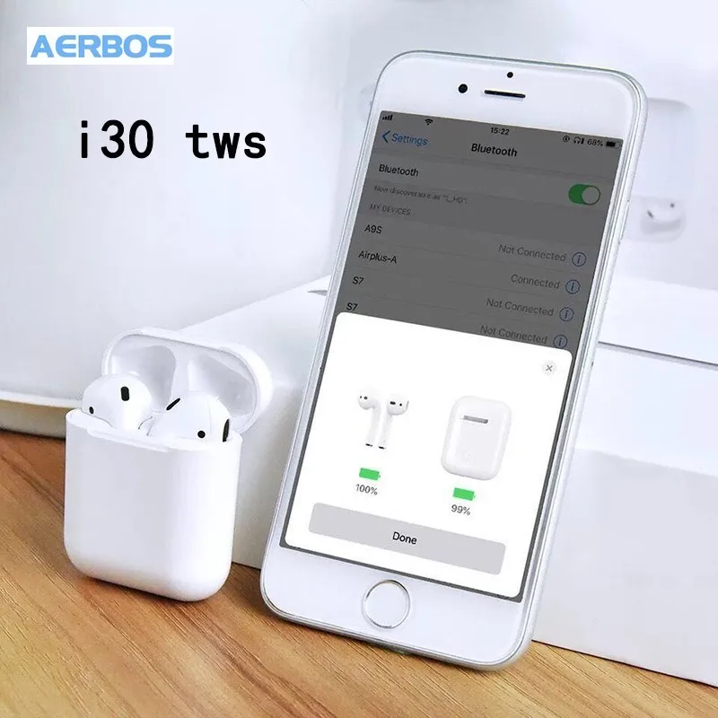 

I30 Tws Bluetooth Earphones Size 1:1 Touch Control VS W1 Chip Headphone Pk I10 I20 Tws I10tws I12 Tws I88 I13 I15 Tws Xy Pods
