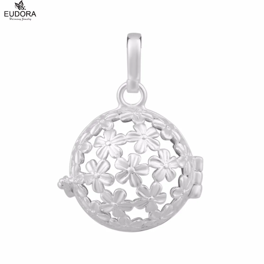 

5PCS/lot Floral Fashion Copper Locket Cage Pendant fit 18mm Harmony Bola Ball Pendant Jewelry Wholesales for Pregnant Women Gift