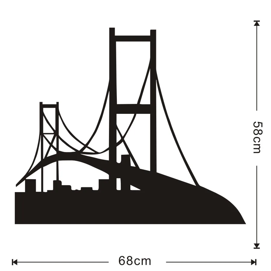 Black Silhouette San Fransisco Wall Decal Vinyl Removable Golden Black Silhouette San Fransisco Wall Decal Vinyl Removable Golden Gate Bridge Sticker Home Decor For Bedroom Muursticker In Stickers From