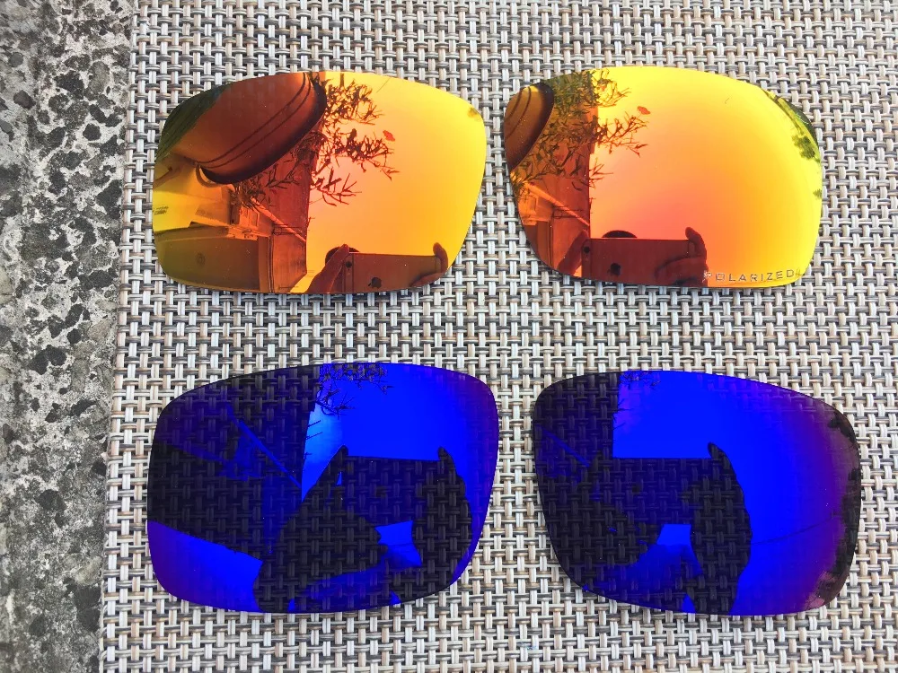 2 Pairs Fire &amp Blue Purple Polarized Replacement Lenses Lens for Oil Drum Sunglasses | Аксессуары для одежды