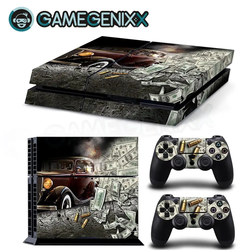 Виниловая наклейка на кожу GAMEGENIXX для консоли PS4 и 2 контроллера американский