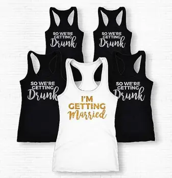 

personalize glitter I'm Getting Married Bride wedding Bachelorette Bridesmaids Tank tops tees bridal shower t Shirts Party gifts