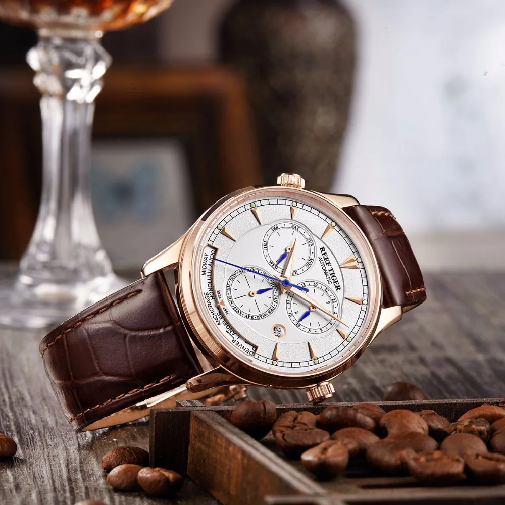 Часы мужские механические водонепроницаемые с кожаным ремешком|watch automatic|watch