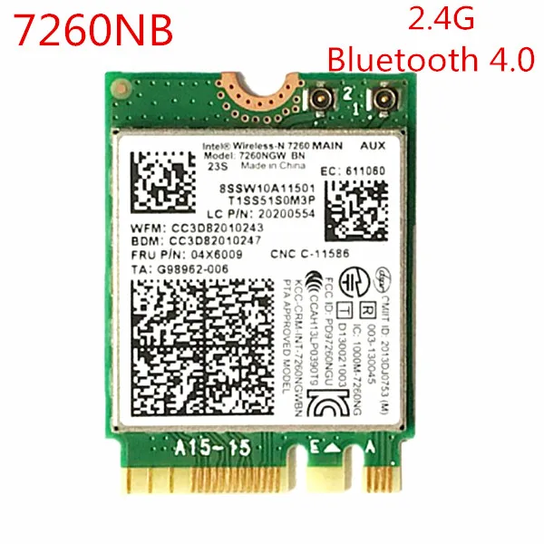 Wireless-N intel 7260NGW Wireless WIFI NETWORKCARD 7260BN For Lenovo/Thinkpad Laptop FRU 00JT456 NGFF M2 wifi ADAPTER | Компьютеры и