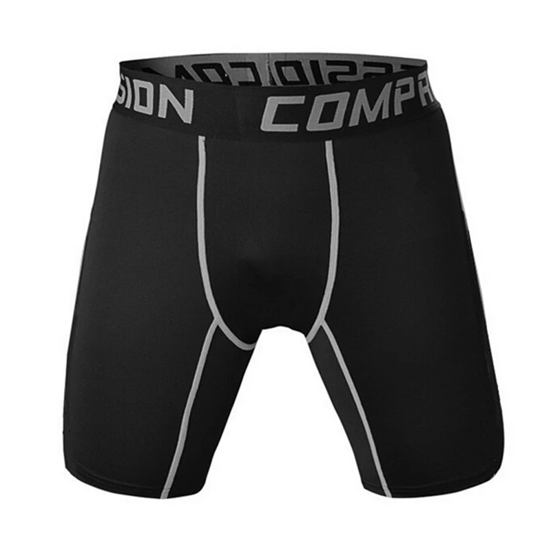 Sexy Mens Workout Elastic Shorts Male font b Fitness b font Bodybuilding Mid Waist Trunks Compression