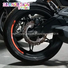 Novo para ktm duke 200/250/390/690/990/1190/1290/rc8/rc390 4 tiras etiqueta da roda aro reflexivo bicicleta motocicleta
