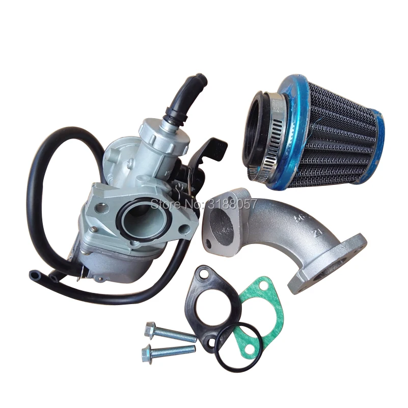 Motorcycle Carburetor PZ22 22mm Carb W/ 38mm Blue Air Filter Manifold