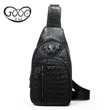 Новая кожаная мужская сумка обычных моделей из крокодиловой кожи с узором на груди, сумка на плечо в европейском и американском стиле