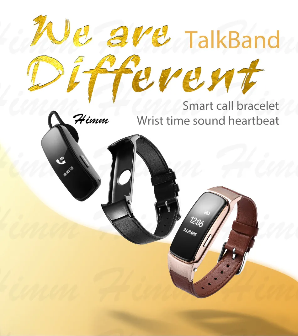 B3 plus talkband 0.96inch large OLED smart call bracelet wrist time