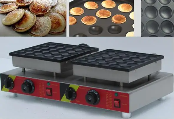 Free Shipping 50 Pcs Electric 110v 220v Mini Pancake Machine Poffertjes Grill Dutch Waffle Maker