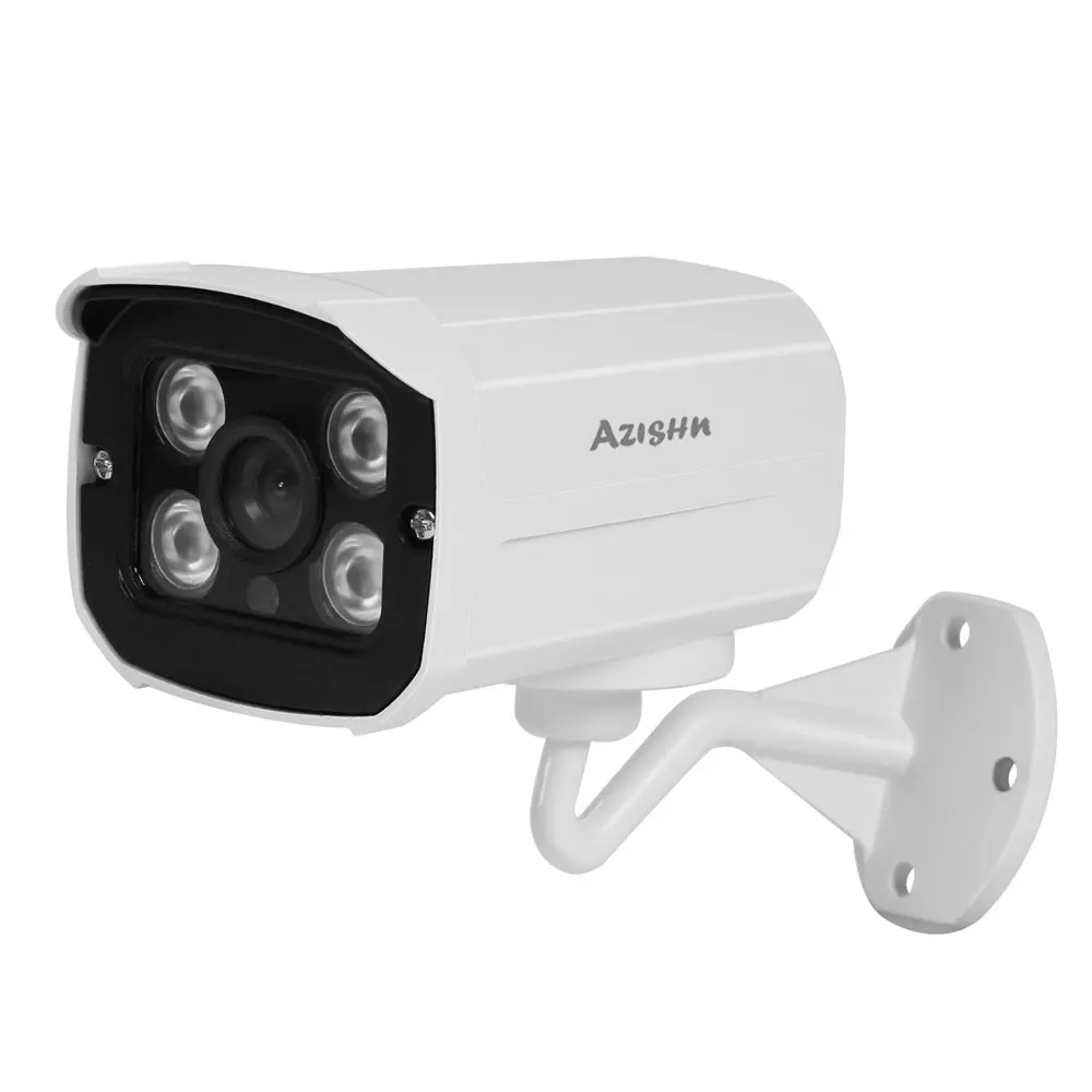 AZISHN 1080P 2MP 1920*1080 HD Разрешение IP Камера H.264 IP камера ONVIF HI3518E 4IR светодиодов пуля IP66 на открытом воздухе DC камера видеонаблюдения 12 V/48 V PoE