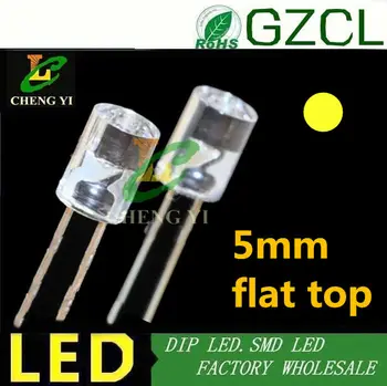 

FLAT TOP 5mm indicator Yellow DIP LED 585-595nm 5mm led diode 2.0-2.5V Free shipping