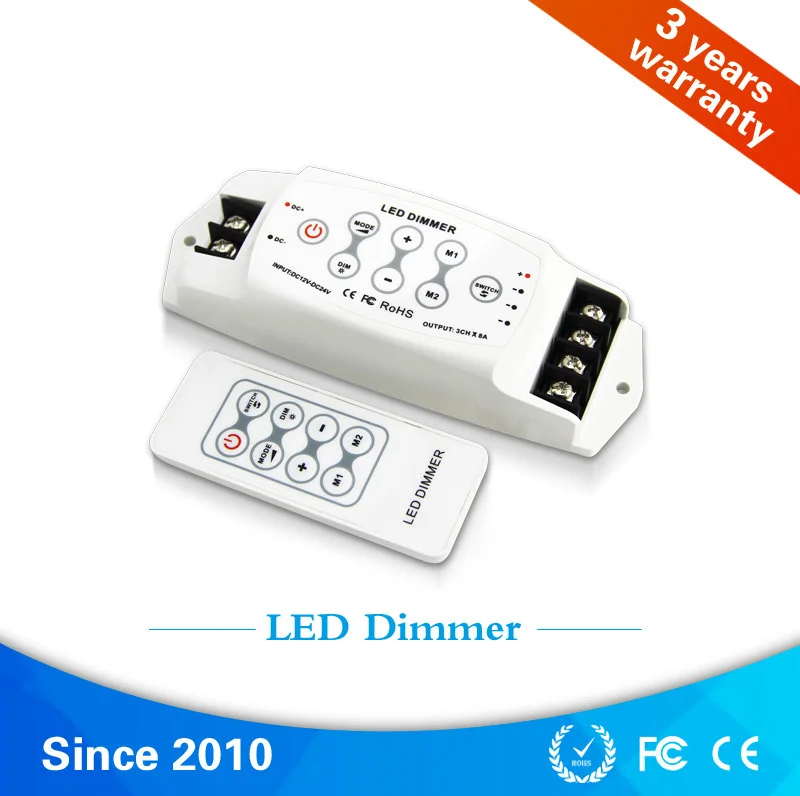 

BC-311RF DC12V-24V led Dimmer Brightness adjustment PWM Single Color wireless RF remote Controlller for 5050 led strip lamp