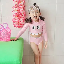 szyadeou Купальник для девочек, купальный костюм для детей, одежда для купания для Дети для малышей с длинными рукавами и с принтом героев мультфильмов из бассейн Летний Пляжный Купальник комплекты F1