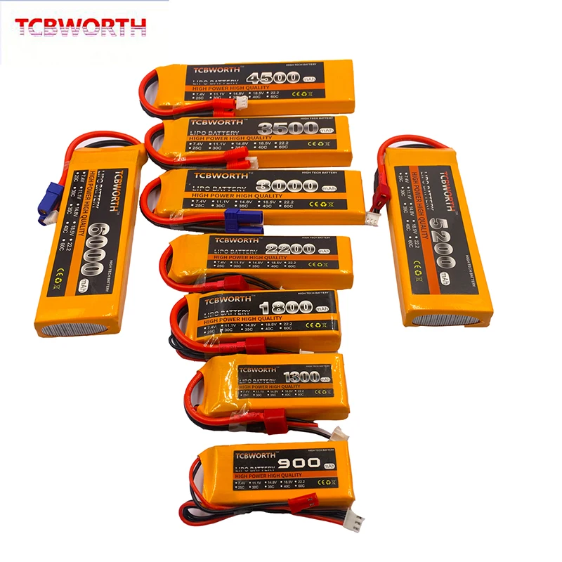 Günstig RC LiPo Batterie 2S 7,4 V 1500mAh 2600mAh 3000mAh 4200mAh 5200mAh 6000mAh 30C 40C 60C Für RC Flugzeug Drone Hubschrauber Auto 2S LiPo