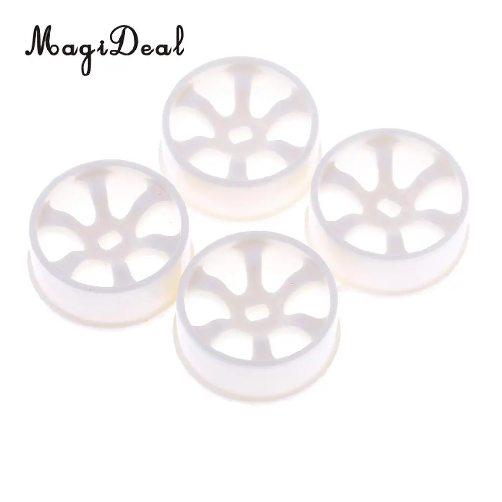 MagiDeal 4Pcs Plastic White Wheel Rim for WLtoys K969 K989 P929 1/28 RC Drift Car Spare DIY Parts