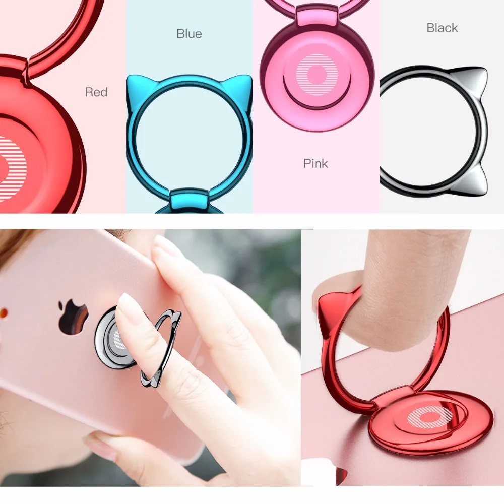 Baseus Metal Finger Ring Holder For iPhone Samsung Phone Ring 360 Cute Mobile Phone Holder Bracket for Magnetic Car Phone Holder