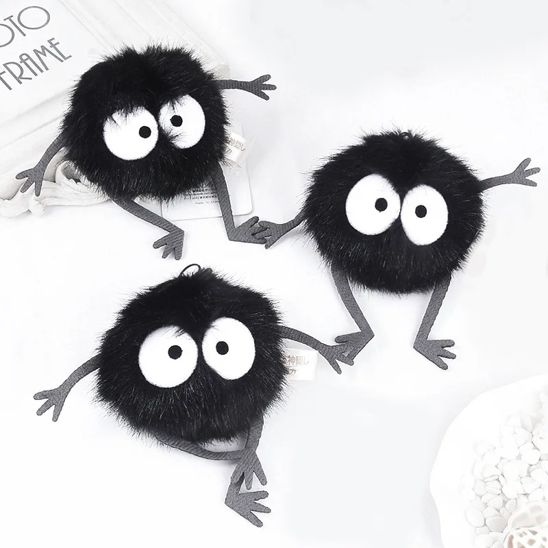 

2019 New Cute Hayao Miyazaki Spirited Away Briquettes Elf Keychain for Comic Fans Bag Charms Car Keyring Gift Women Jewelry