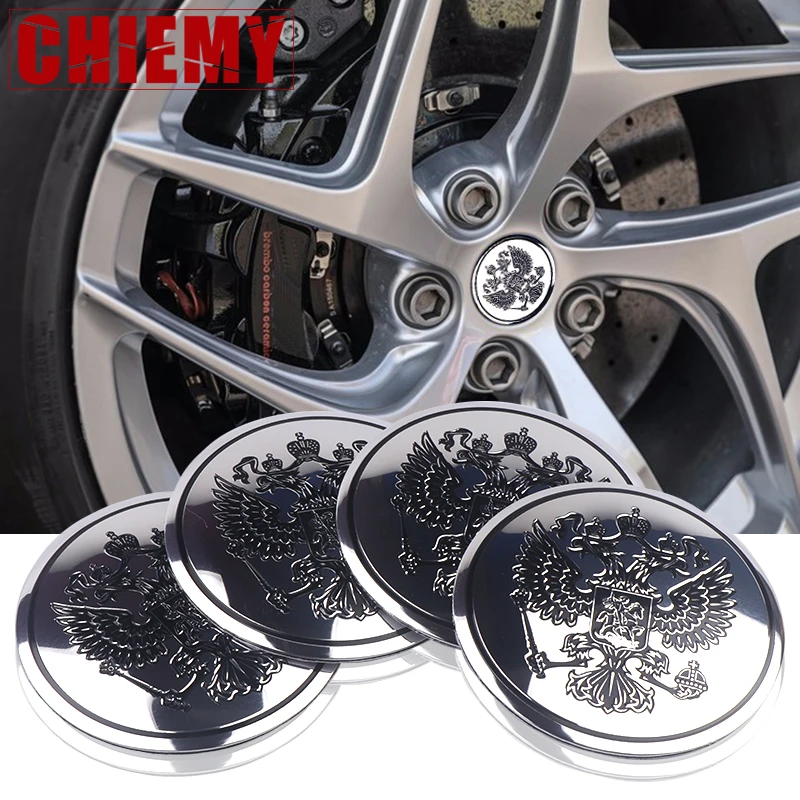 

56mm 4pcs Russia Eagle National Emblem Sticker Wheel Center Hub Caps Cover Rim Sticker Badge car Styling Decoration Accessories