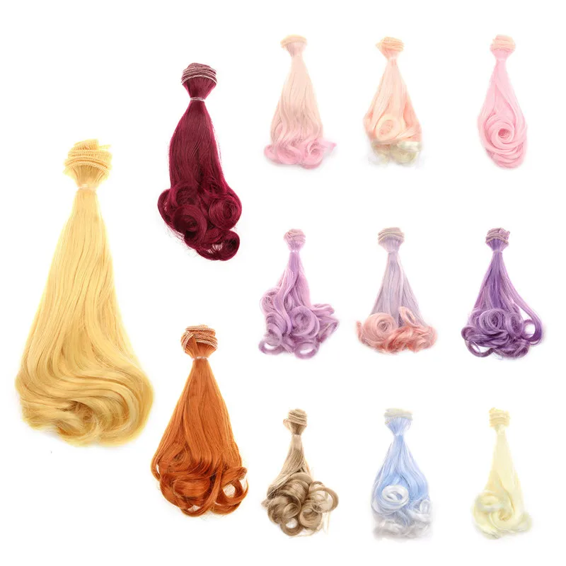 

JIMITU Doll Hair DIY Wig Hairpiece Periwig Hot Pear Curly Hair Fit For 1/4 1/3 1/6 BJD SD Gradient Ramp Color Dolls Accessories
