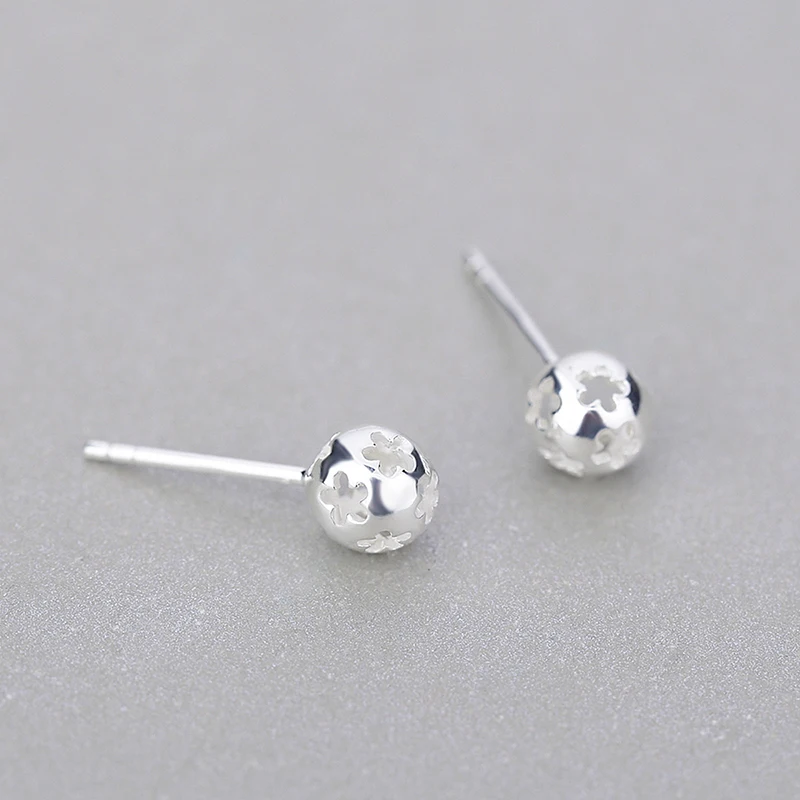 Trendy Earrings Solid 925 Sterling Silver Jewelry Kids Cute Small Plain