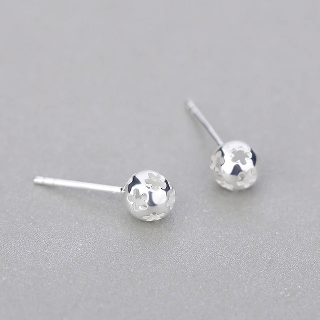 Trendy Earrings Solid 925 Sterling Silver Jewelry Kids Cute Small Trendy Earrings Solid 925 Sterling Silver Jewelry Kids Cute Small Plain Korea Style Fashion Stud