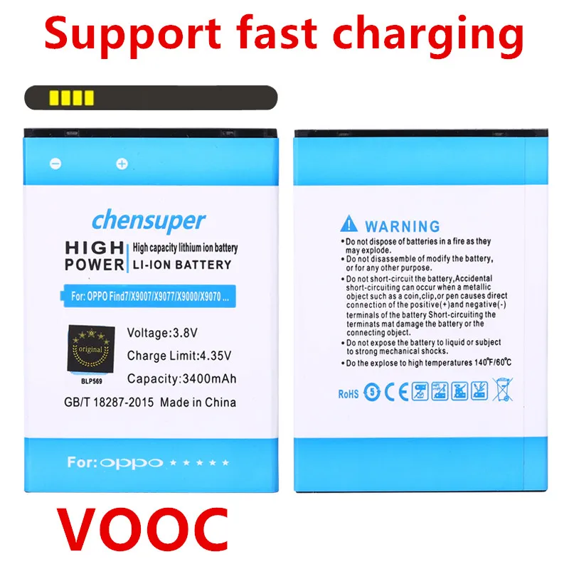 

Support quick char 3400mah BLP569 battery For OPPO Find7 X9007 X9077 X9000 X9070 BLP575 Phone Batterie BLP569 Electricity Panels