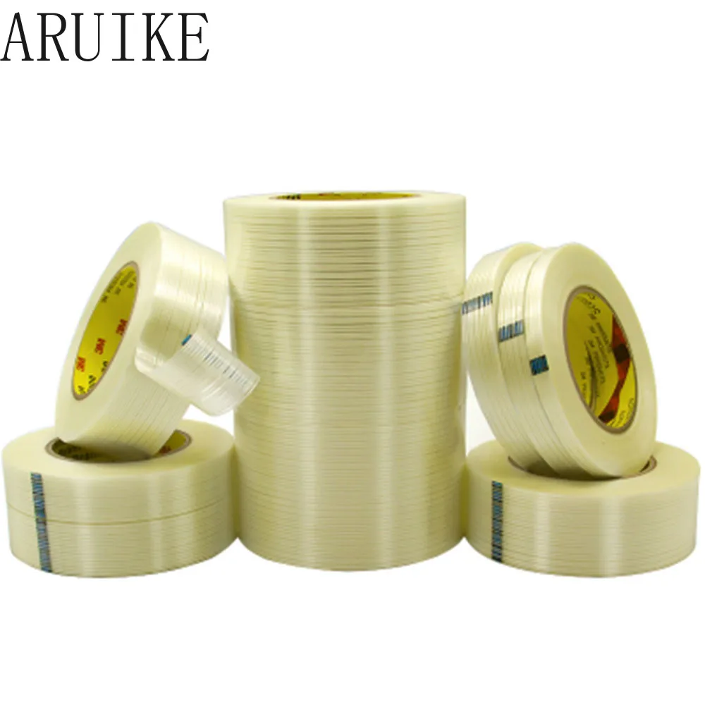 Fita de fibra de fibra de vidro de alta temperatura resistente e não-trace listrado 55 m longo Single-sided
