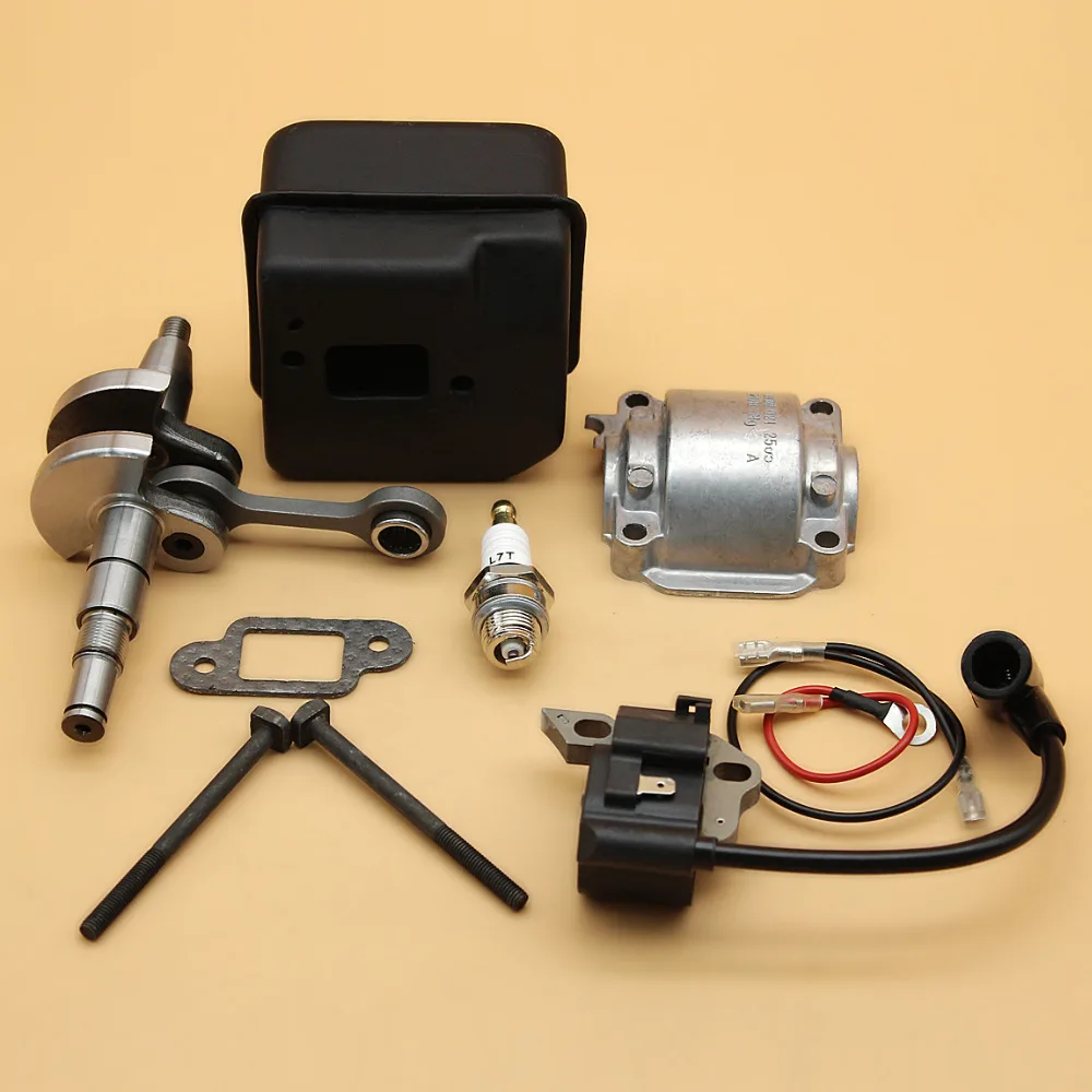 

Crankshaft Muffler Exhaust Ignition Coil Engine Pan Base Kit Fit STIHL 018 MS180 MS 180 Chainsaw Parts Fit 10mm Piston Pin