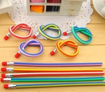 

20pcs Creative stationery bending magic soft pencils colorful free shipping