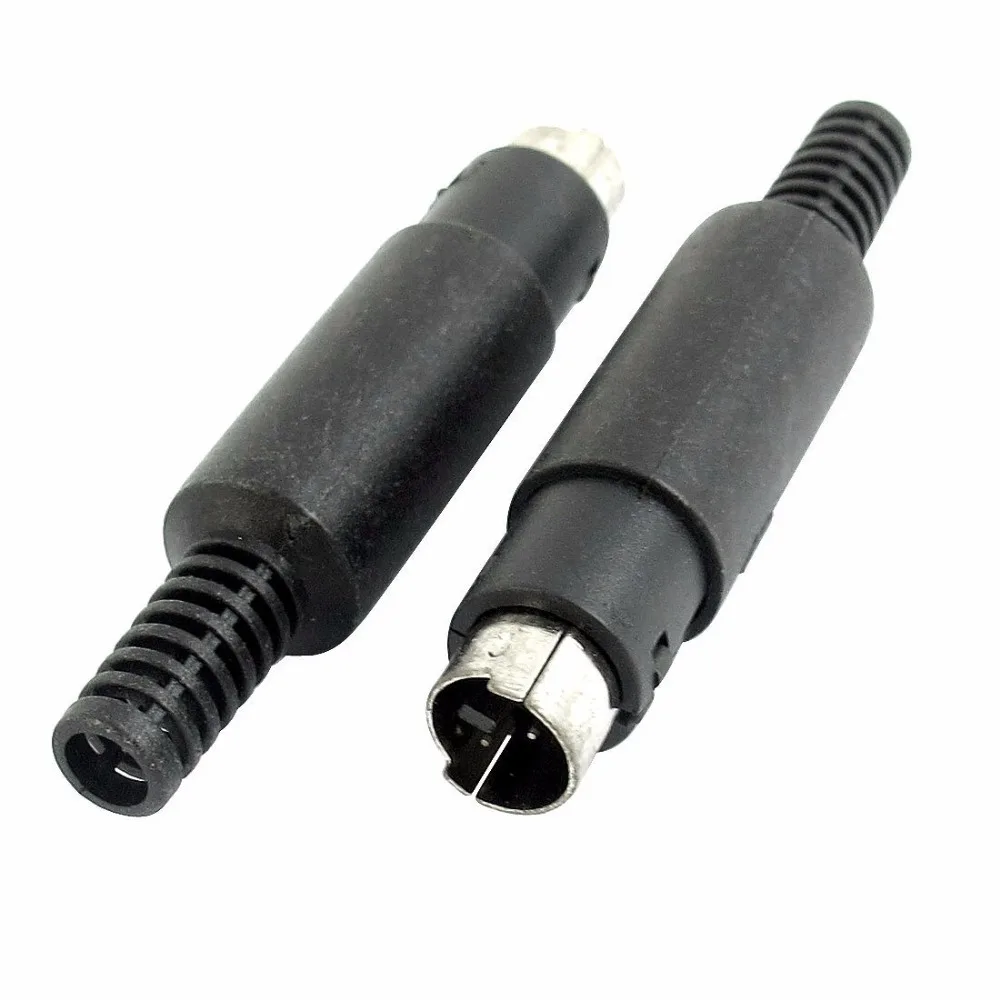 

50PCS Mini 3 Pin DIN Male Plug Connector With Plastic Handle Soldering cables DIY Straight Audio Adapter
