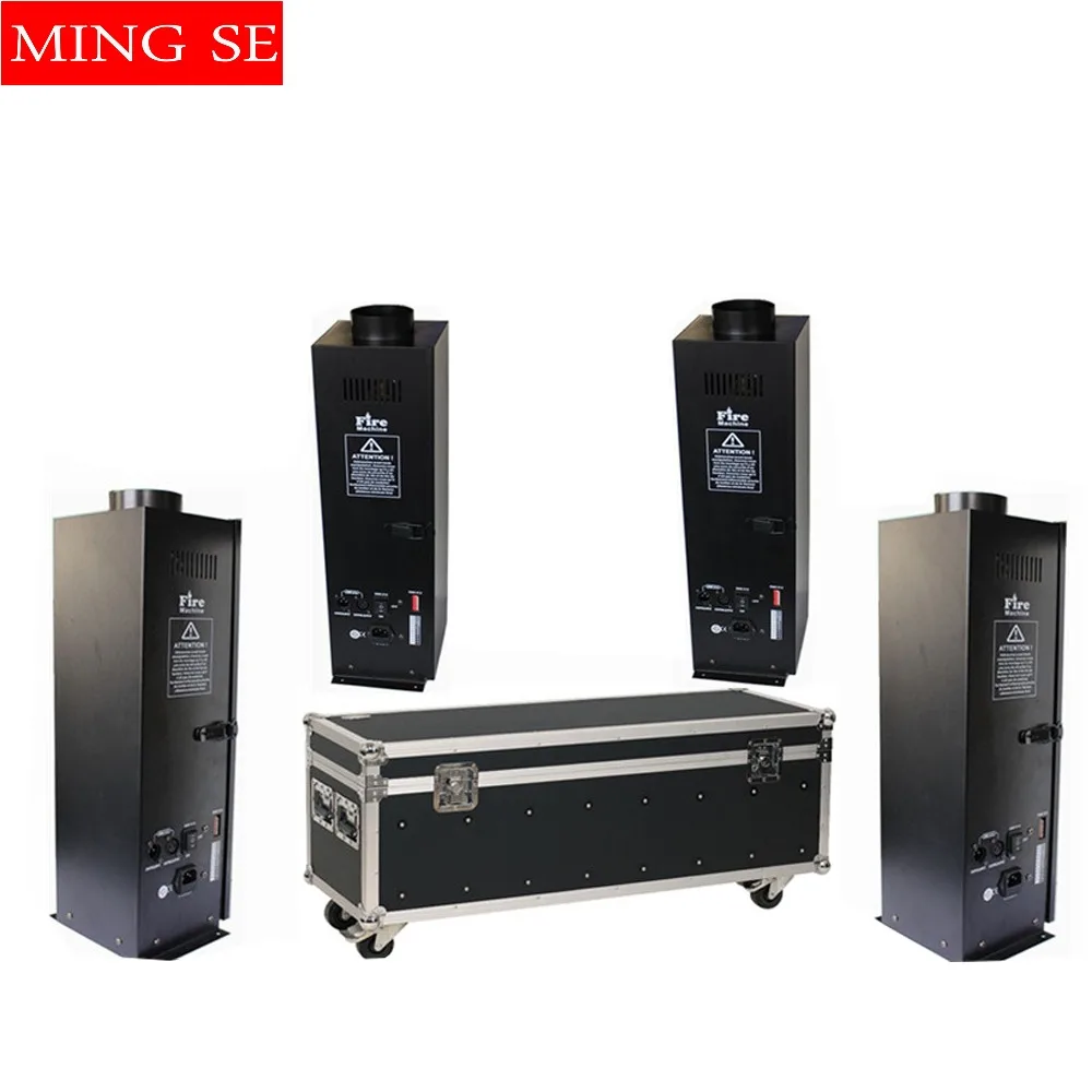 4pcs 200W Four Corner stage flame machine Spray Fire Machine Dmx Flame Projectors Stage Equipment DMX Fire Machine with case