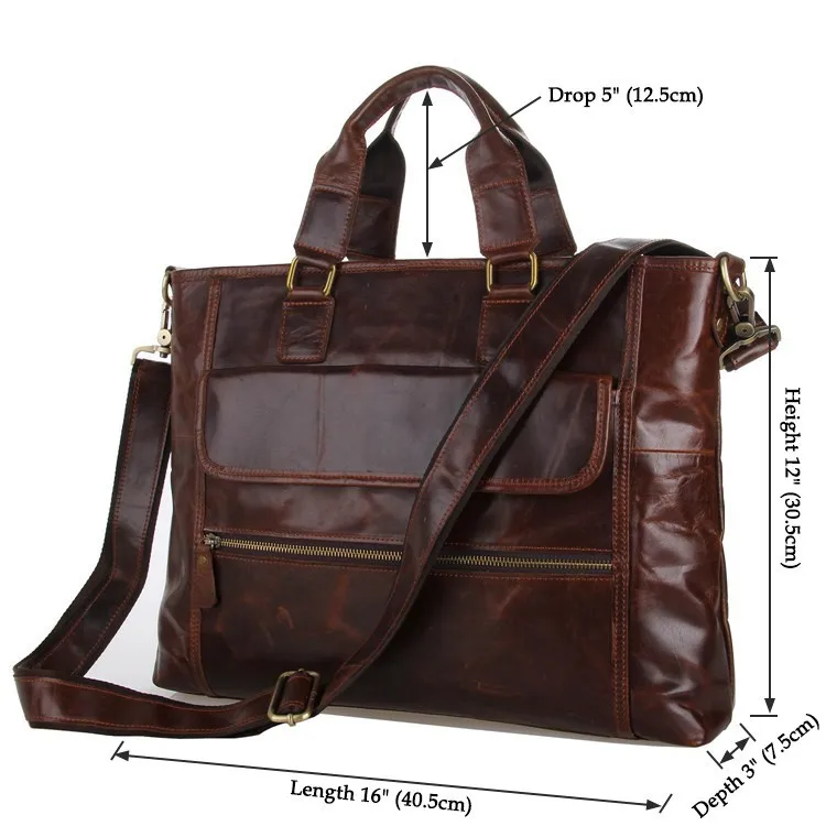Nesitu Высокое качество Винтаж кофе из натуральной воловьей кожи мужские сумки через плечо портфель 14 ''сумка для ноутбука# M7212