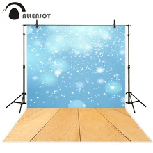 Allenjoy photography background blue glitter Bokeh wood floor backdrop professional photo background studio camera fotografica