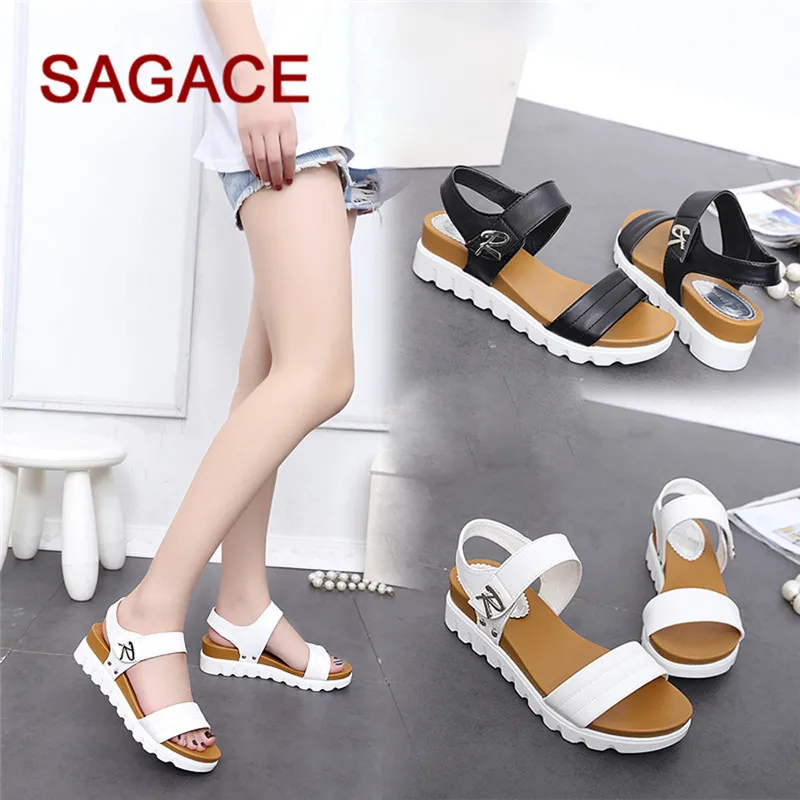 U5Summer Sandals Women Aged Flat Fashion Sandals Comfortable Ladies