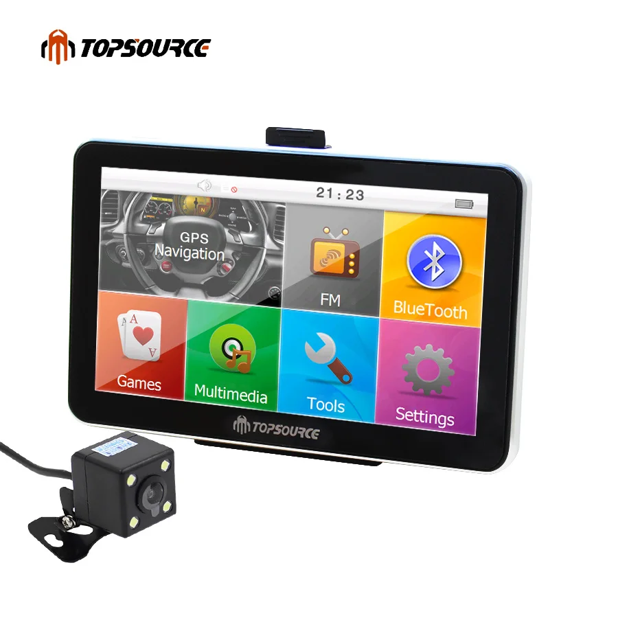 

TOPSOURCE TS704 7 Russian Spian Vehicle Car GPS Navigation Truck gps Navigator 800MHZ 8G Europe Usa France Uk Navitel Free Map
