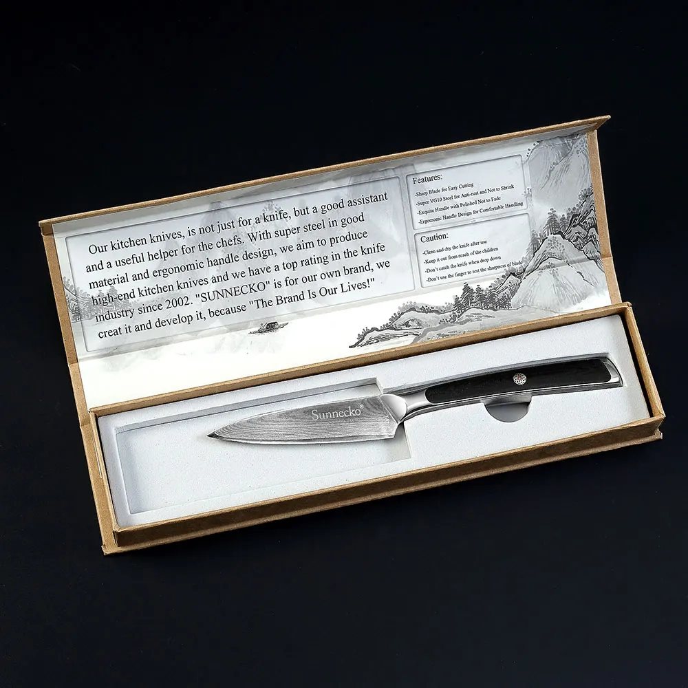 SUNNECKO Высокое качество Дамаск Santoku Ножи японский VG10 Core Сталь лезвие Кухня ножей G10 ручка Sharp утилита для очистки овощей Ножи