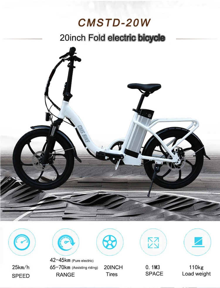 Perfect 20-inch aluminum alloy folding electric bicycle girl city lithium battery electric bicycle36V350W motor max-speed 25km/h ebike 0