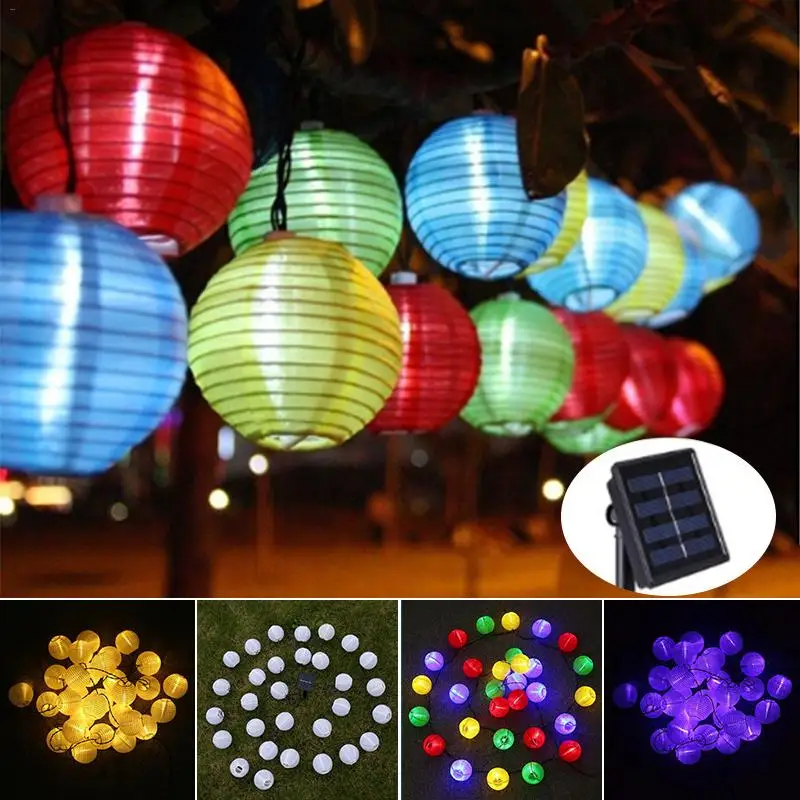 

30 Led Solar String Lantern Ball Solar String Lights Outdoor Lighting Fairy Globe Christmas Decorative Light For Party Holiday