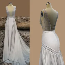 Пляжные свадебные платья, сексуальные шифоновые трапециевидные винтажные богемные дешевые свадебные платья, Vestidos De Novia Robe De Mariage, свадебное платье