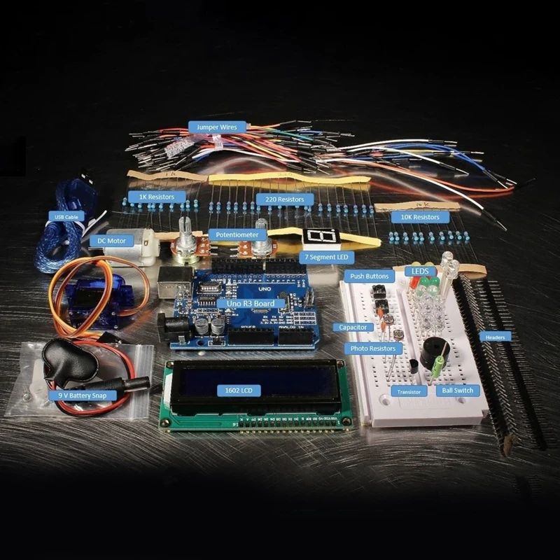 Uno R3 маленький стартовый проектный комплект для Arduino начинающих ЖК светодиодный