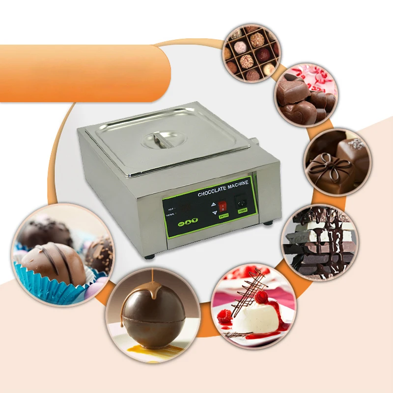 ITOP Electric Chocolate Melting Machine Stainless Steel Commercial Chocolate Melting Pot 8KG Capacity 1 Lattices
