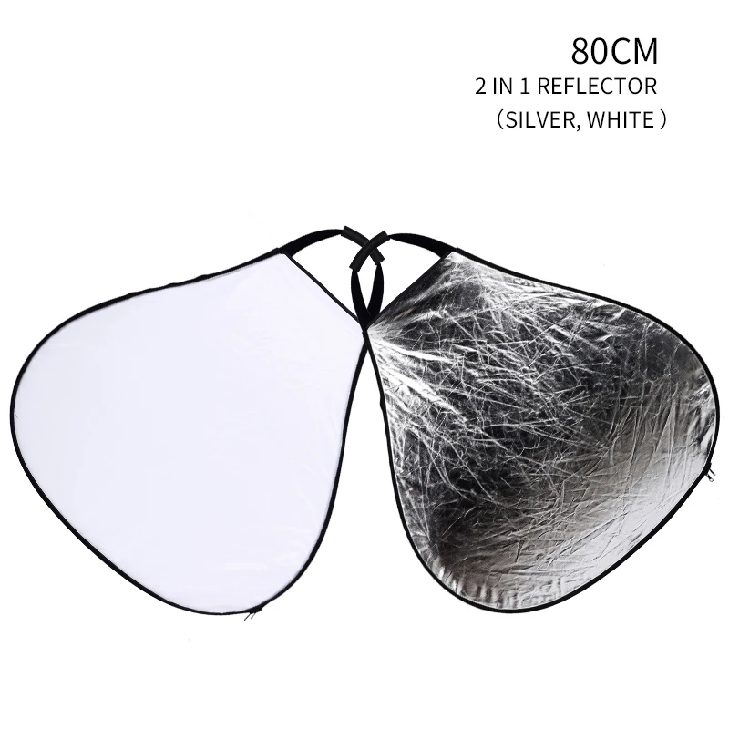 

31 '' 80cm 2 in 1 Portable Collapsible Silver White Light Reflector ,Flash Accessories for Photography Studio with Carrying Bag