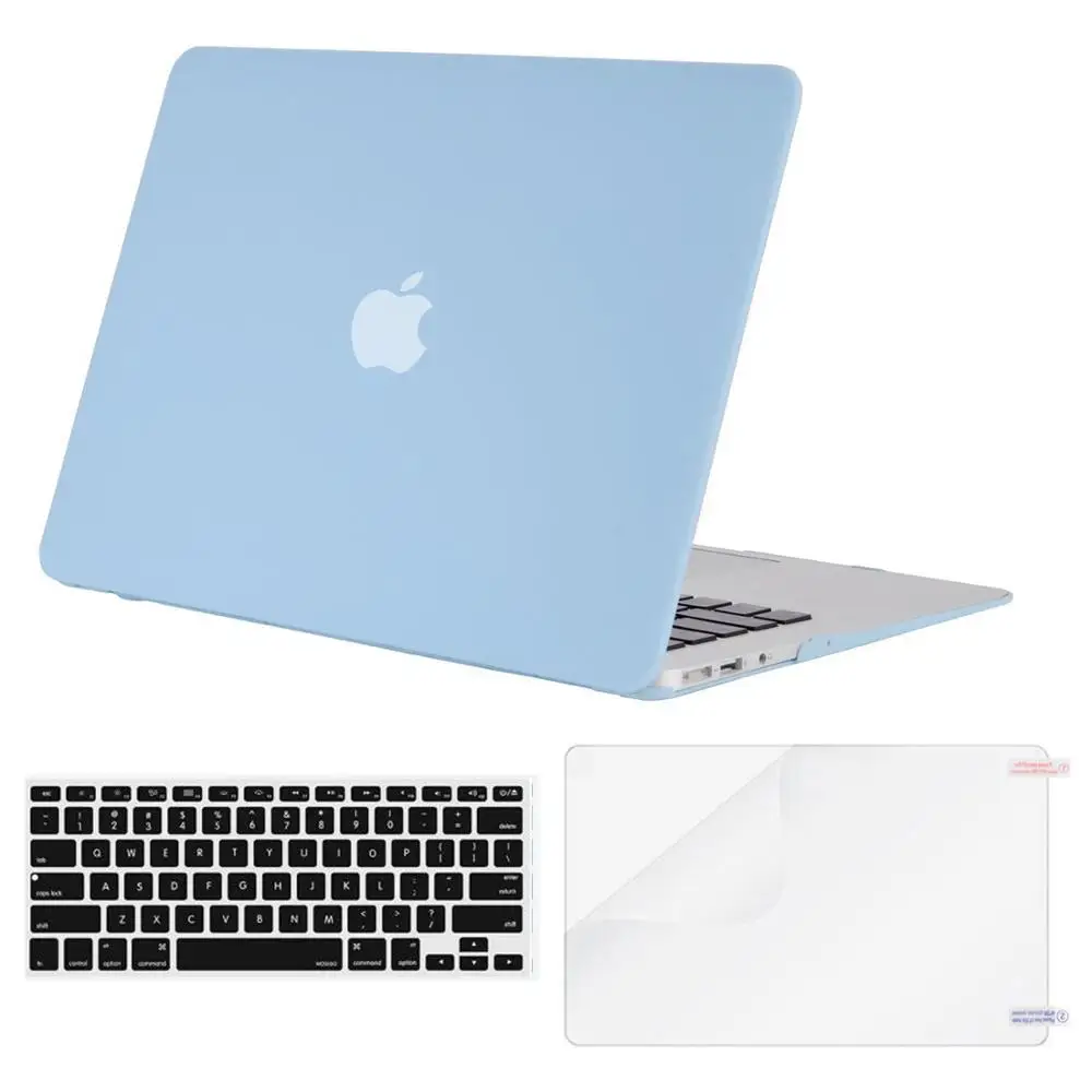 MOSISO Жесткий Чехол для ноутбука чехол для ноутбука MacBook Air Pro Retina11 12 13 15 сумка для ноутбука для MacBook Pro 15 13 дюймов с сенсорной панелью+ подарок - Цвет: Matte Airy Blue