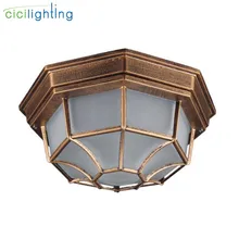 Деревенский матовое стекло тенты уличные потолочные светильники двор балкон сад Флеш потолочный светильник Европа Стиль внешний IP rate светильник