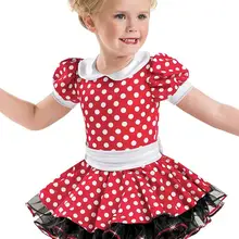 Жюстокор, гимнастический купальник для девочек оригинальные женские милое детское платье в горошек, платье с юбкой-пачкой, бантом танцевальные костюмы