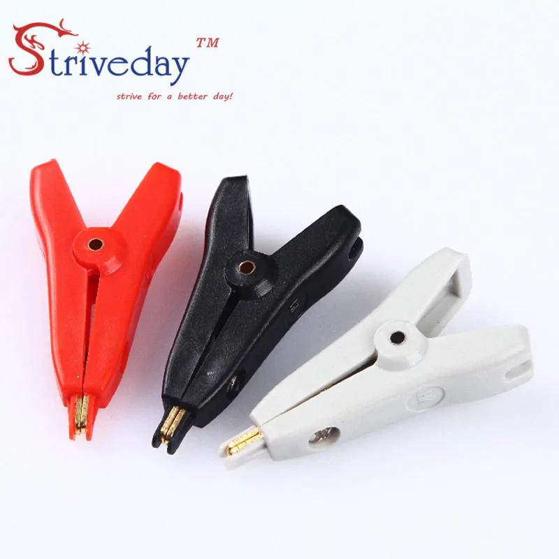 

5pcs NEW Plated copper alligator clip test clip LCR positive and negative poles of a low resistance flat folder long 52mm